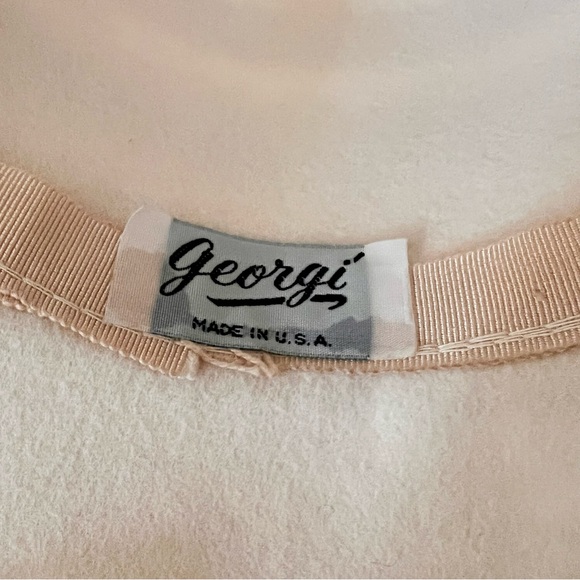Vtg Georgi By Michael‎ Howard 100% Wool Mink Fur Trim Ivory Formal Hat NWT USA main image 8